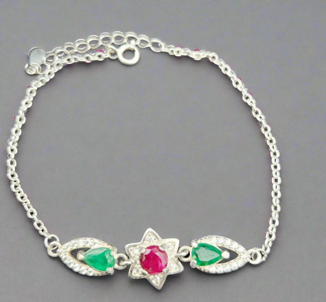 Armband Rubin Smaragd Zirkonia