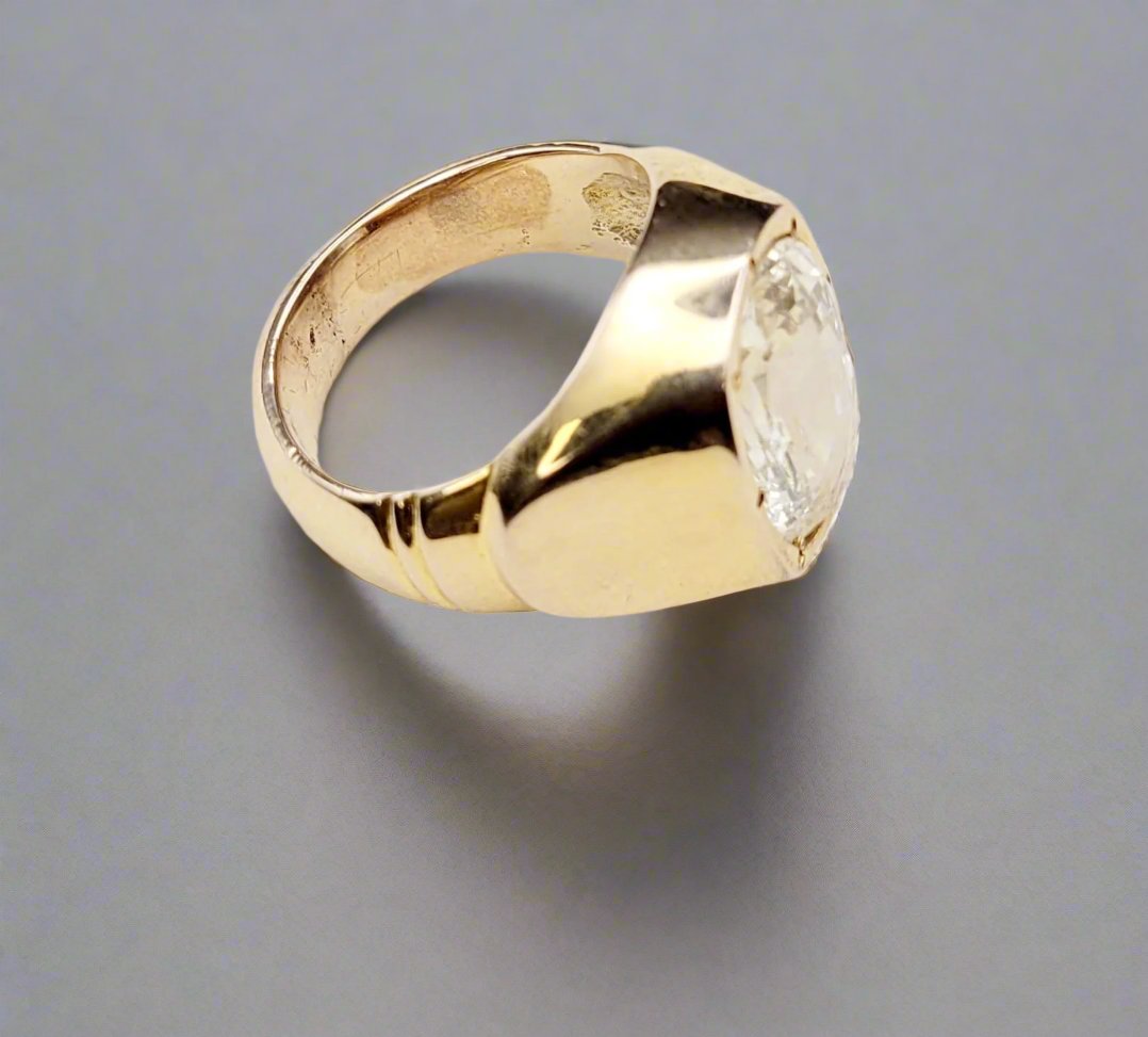 Bague en pierre précieuse saphir jaune