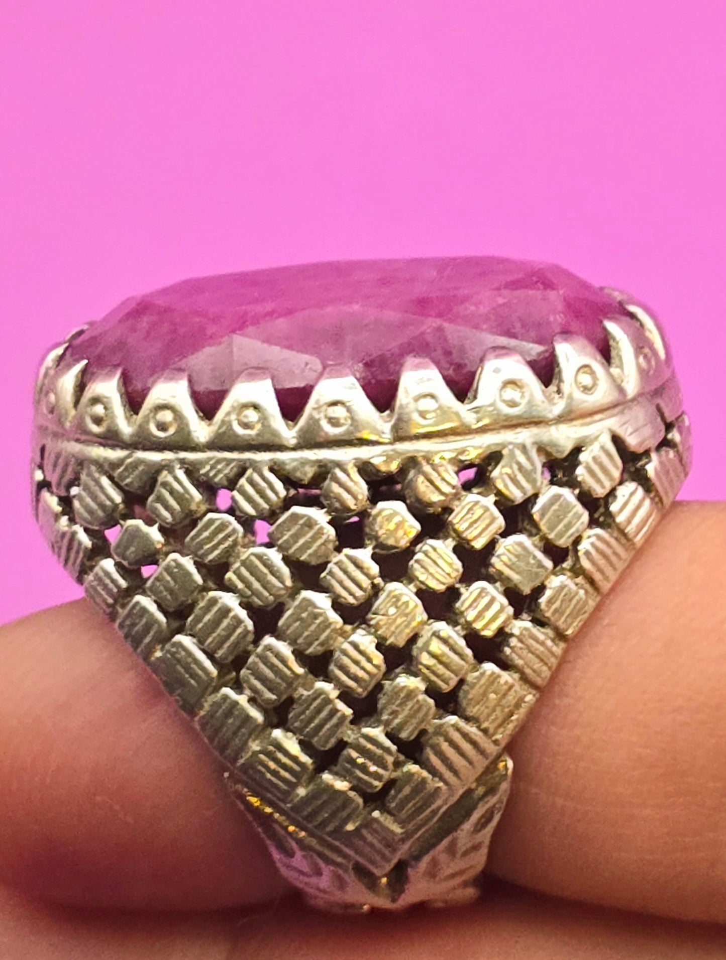 Luxurious Ruby Silver Ring